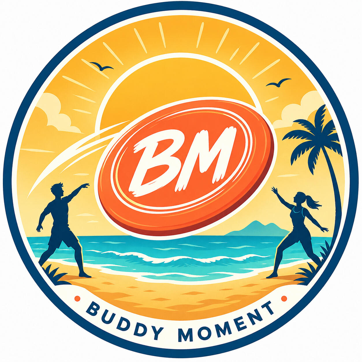 Buddy Moment beach frisbee experience logo